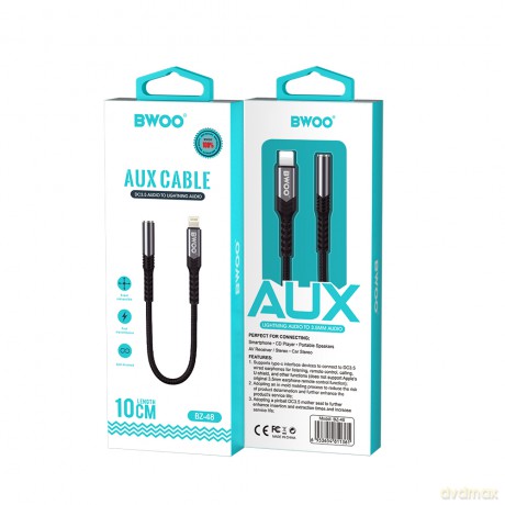 BWOO adapter BZ48 aux 3,5 mm do lightning czarny