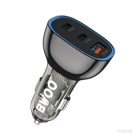 BWOO Ładowarka samochodowa 68W z podwójnym portem USB-C i portem USB