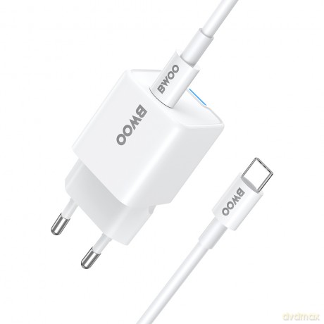 BWOO Ładowarka sieciowa GaN 30W z portem USB-C, z 60W kablem USB C- USB C