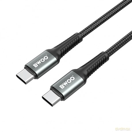 BWOO Pleciony kabel USB-C do USB-C 60W, 2 m