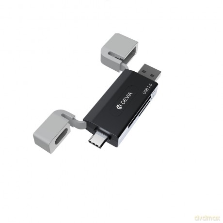 Devia czytnik kart 2w1 EL239 USB/USB-C 2.0 czarny