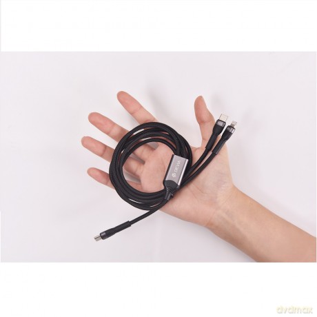 Devia kabel 2w1 Extreme EC648 USB-C + USB-C - Lightning 1,2 m 3A czarny