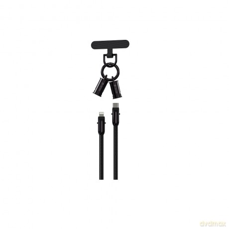 Devia kabel uniwersalna smycz 2w1 PD USB-C - Lightning 0,3 m 27W czarny