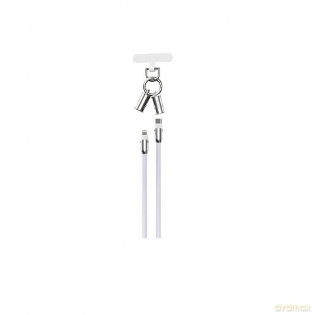 Devia kabel uniwersalna smycz 2w1 PD USB-C - Lightning 0,3 m 27W lawendowy