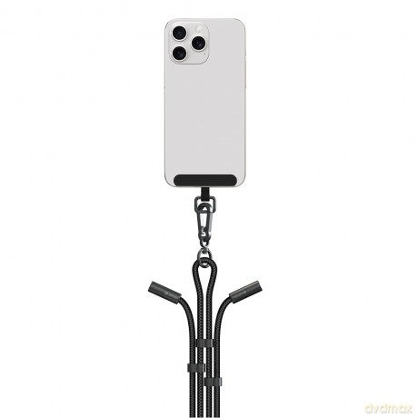 Devia kabel uniwersalna smycz 2w1 PD USB-C - Lightning 1,6 m 27W czarny z regulacją długości