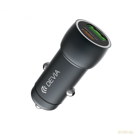 Devia ładowarka samochodowa Extreme PD QC 3.0 30W + 18W 1x USB 1x USB-C grafitowa
