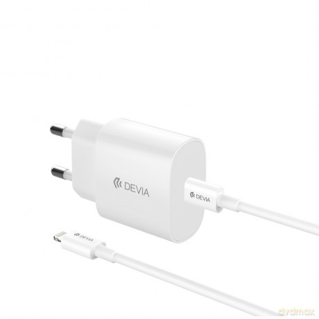 Devia ładowarka sieciowa Rocket PD 20W 1x USB-C biała + kabel USB-C - Lightning