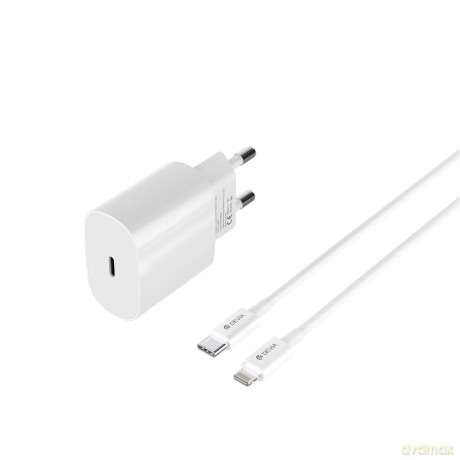 Devia ładowarka sieciowa Rocket PD 20W 1x USB-C biała + kabel USB-C - Lightning