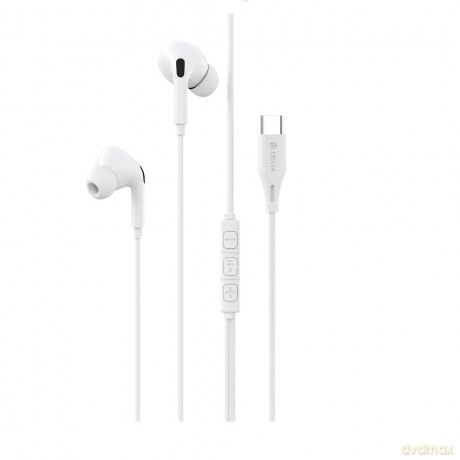 Devia słuchawki przewodowe Kintone A2 Digital USB-C dokanałowe białe