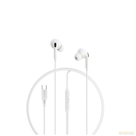 Devia słuchawki przewodowe Kintone A2 Digital USB-C dokanałowe białe