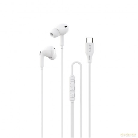 Devia słuchawki przewodowe Kintone A2 Digital USB-C dokanałowe białe