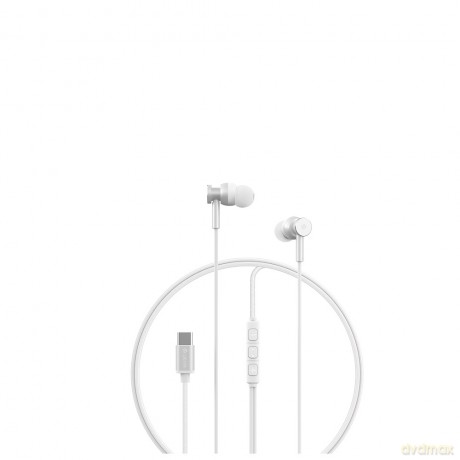 Devia słuchawki przewodowe Smart M1 Digital Metal USB-C dokanałowe srebrne