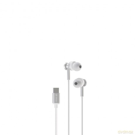 Devia słuchawki przewodowe Smart M1 Digital Metal USB-C dokanałowe srebrne