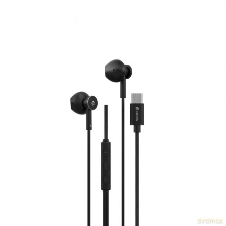Devia słuchawki przewodowe Smart M2 Digital Metal USB-C douszne czarne