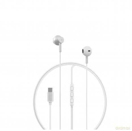 Devia słuchawki przewodowe Smart M2 Digital Metal USB-C douszne srebrne