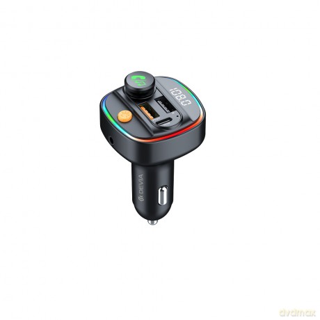 Devia transmiter FM Smart Bluetooth MP3 ładowarka samochodowa PD 30W 1x USB-C 2x USB 3A czarny