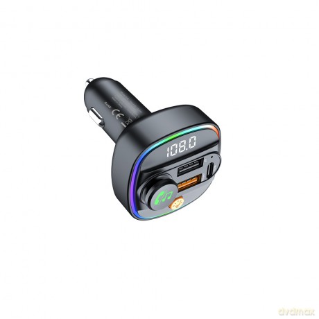 Devia transmiter FM Smart Bluetooth MP3 ładowarka samochodowa PD 30W 1x USB-C 2x USB 3A czarny