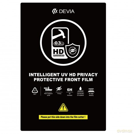 Devia Zestaw folii smartfon UV 0,3mm HD prywatyzująca do maszyny tnącej 10szt 6H