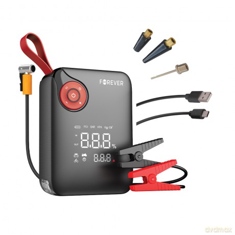 Forever jump starter 4w1 JS-400 26,64Wh czarno-czerwony