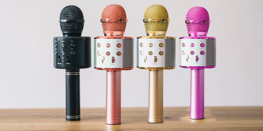 Forever mikrofon z głośnikiem Bluetooth BMS-300 Lite różowe złoto