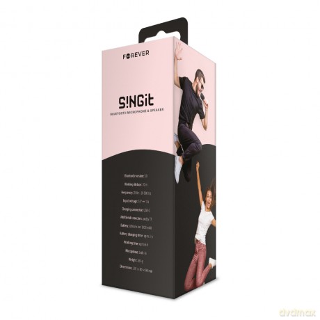 Forever mikrofon z głośnikiem Bluetooth BMS-500 różowy