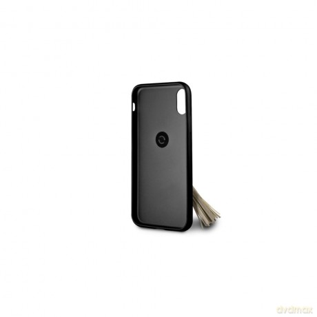 Guess iPhone XR GUHCI61RSSABK czarny hard case Saffiano with ring stand
