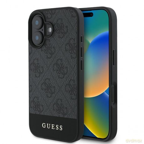 Guess nakładka do iPhone 16 6,1" GUHCP16SG4GLGR szara hardcase 4G Bottom Stripe