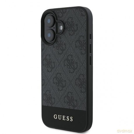 Guess nakładka do iPhone 16 6,1" GUHCP16SG4GLGR szara hardcase 4G Bottom Stripe