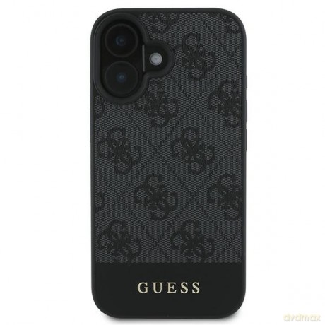 Guess nakładka do iPhone 16 6,1" GUHCP16SG4GLGR szara hardcase 4G Bottom Stripe
