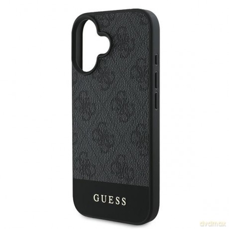 Guess nakładka do iPhone 16 6,1" GUHCP16SG4GLGR szara hardcase 4G Bottom Stripe