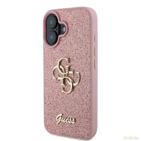 Guess nakładka do iPhone 16 Plus 6,7" GUHCP16MHG4SGP różowa hardcase Fixed Glitter Big 4G