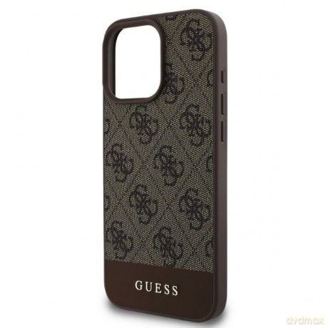 Guess nakładka do iPhone 16 Pro Max 6,9" GUHCP16XG4GLBR brązowa hardcase 4G Bottom Stripe