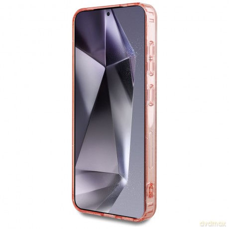 Guess nakładka HC Magnetic IML Metal Glitter 4G Circle Triangle do Samsung Galaxy S25 różowa
