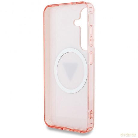 Guess nakładka HC Magnetic IML Metal Glitter 4G Circle Triangle do Samsung Galaxy S25 różowa