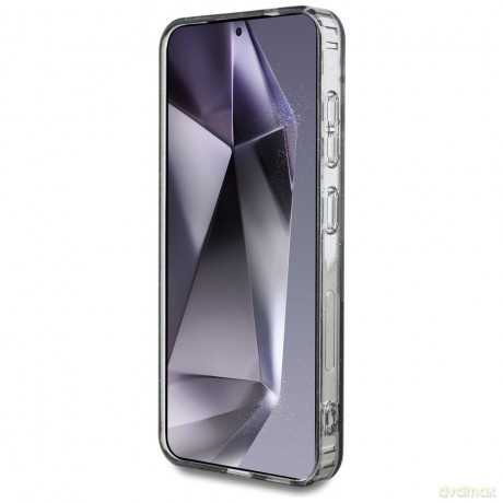 Guess nakładka HC Magnetic IML Metal Glitter Flowers Triangle do Samsung Galaxy S25 czarna