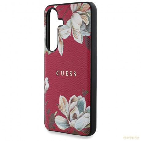 Guess nakładka HC Magnetic PU Grained Flowers Classic Logo do Samsung Galaxy S25 fuksja