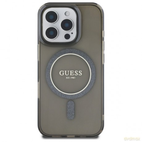 Guess nakładka HC MagSafe IML Glitter Circle do iPhone 16 Pro Max 6,9" czarna