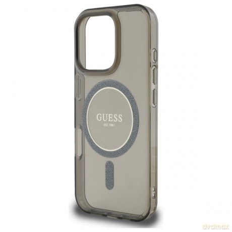 Guess nakładka HC MagSafe IML Glitter Circle do iPhone 16 Pro Max 6,9" czarna