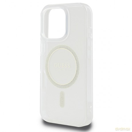 Guess nakładka HC MagSafe IML Glitter Circle do iPhone 16 Pro Max 6,9" przezroczysta