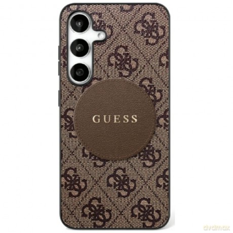 Guess nakładka HC MagSafe PU 4G Circle Classic Logo do Samsung Galaxy S25 brązowa