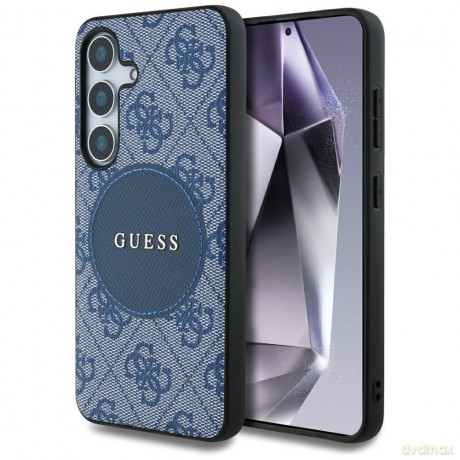 Guess nakładka HC MagSafe PU 4G Circle Classic Logo do Samsung Galaxy S25 niebieska