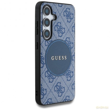 Guess nakładka HC MagSafe PU 4G Circle Classic Logo do Samsung Galaxy S25 niebieska
