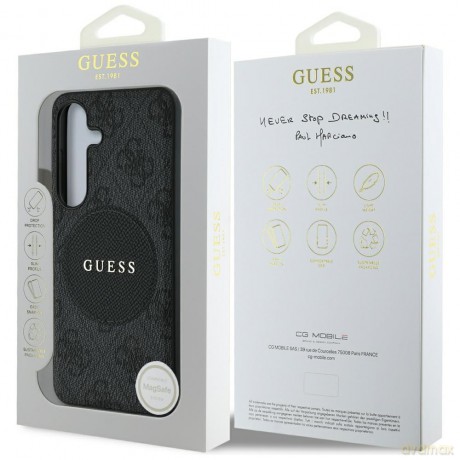 Guess nakładka HC MagSafe PU 4G Circle Classic Logo do Samsung Galaxy S25 Plus czarna
