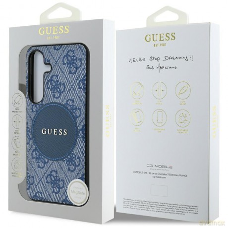 Guess nakładka HC MagSafe PU 4G Circle Classic Logo do Samsung Galaxy S25 Plus niebieska