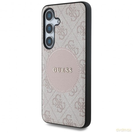 Guess nakładka HC MagSafe PU 4G Circle Classic Logo do Samsung Galaxy S25 różowa