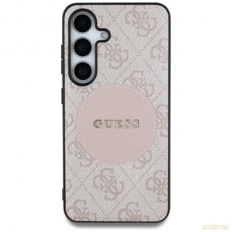 Guess nakładka HC MagSafe PU 4G Circle Classic Logo do Samsung Galaxy S25 różowa