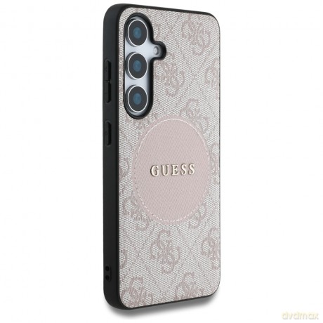 Guess nakładka HC MagSafe PU 4G Circle Classic Logo do Samsung Galaxy S25 różowa