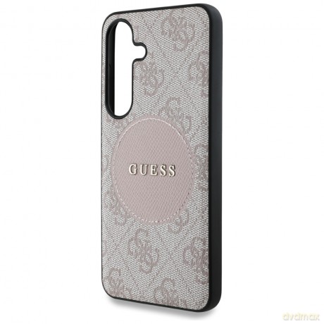 Guess nakładka HC MagSafe PU 4G Circle Classic Logo do Samsung Galaxy S25 różowa