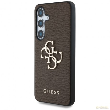 Guess nakładka HC PU Grained Big 4G and Classic Logo do Samsung Galaxy S25 brązowa