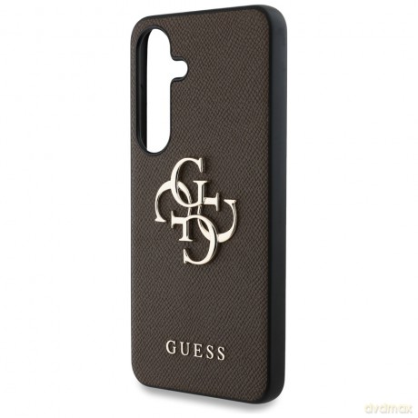 Guess nakładka HC PU Grained Big 4G and Classic Logo do Samsung Galaxy S25 brązowa